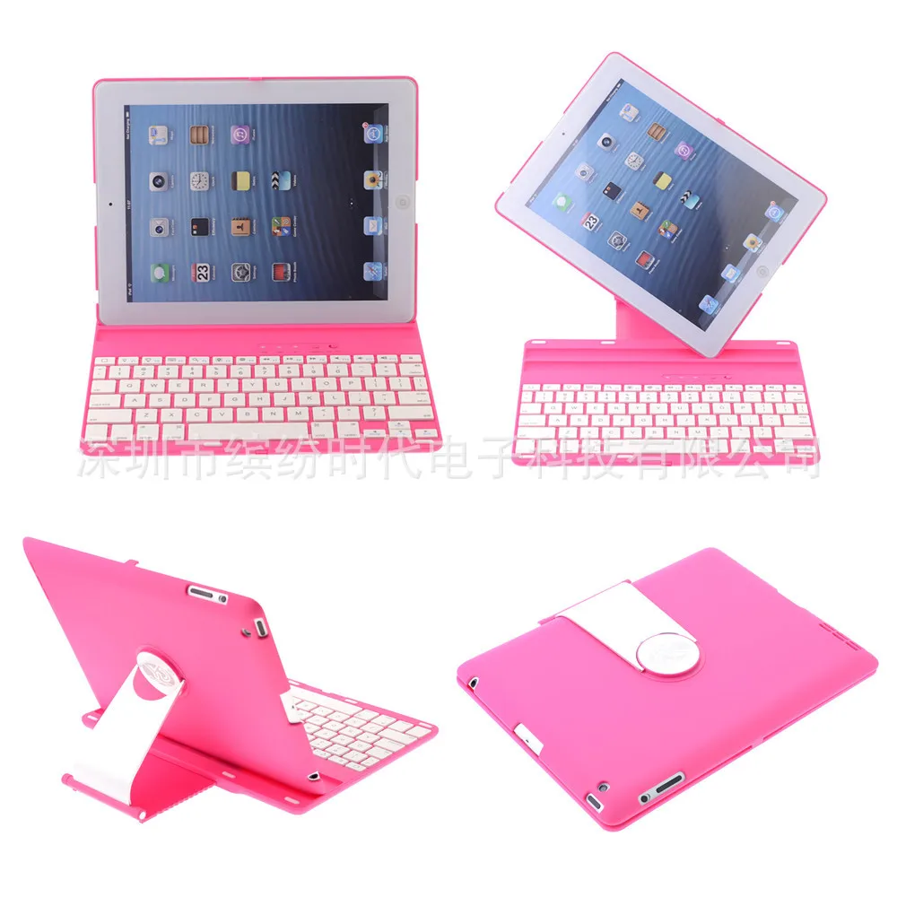 

Flat for iPad234 360 degree rotating Bluetooth keyboard iPad Bluetooth keyboard with bracket with protective case