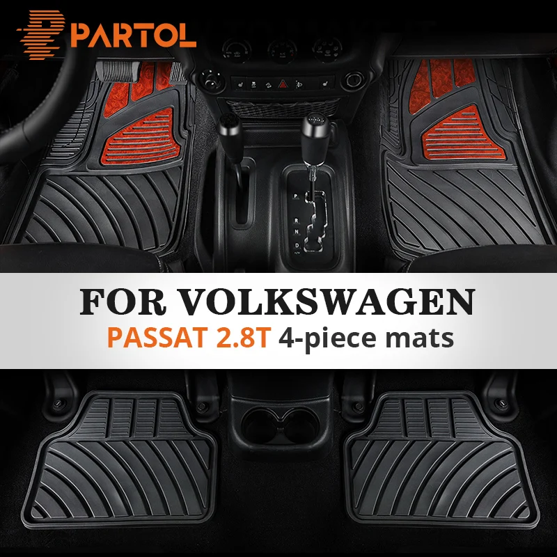 Partol 4Pcs/Set Car Floor Mats Anti Slip Durable Auto Floor Mats