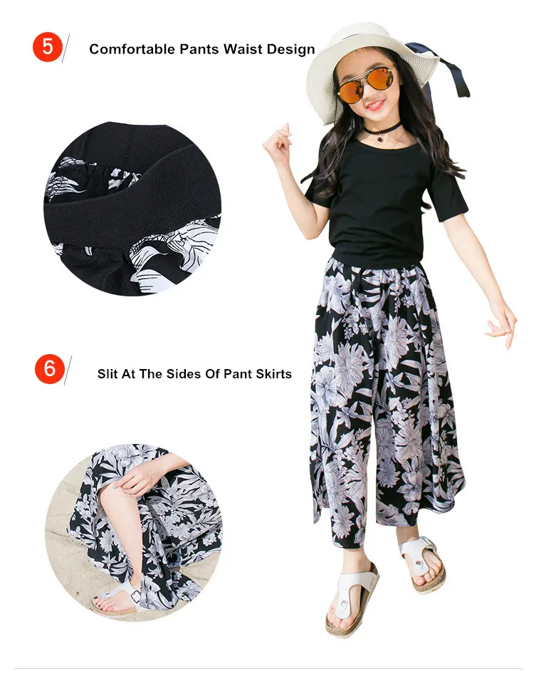 Family matching outfits T shirt father and son short pants mother and daughter loose pants set 07