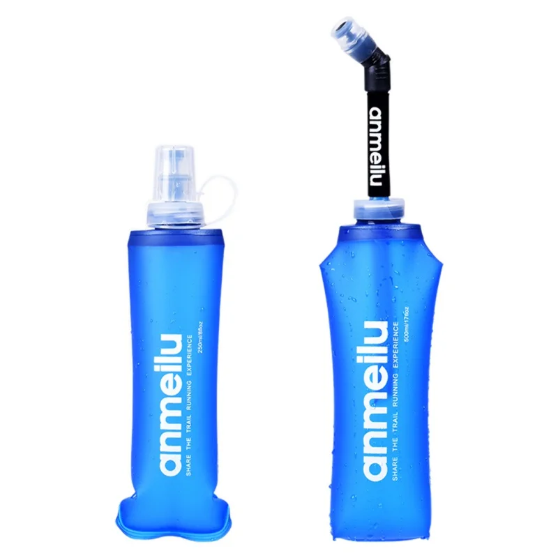 250/500 ML Water Bottle Bag TPU Lightweight Portable Detachable Mouth Folding Soft Travel Kettle Outdoor Climbing Running Hiking