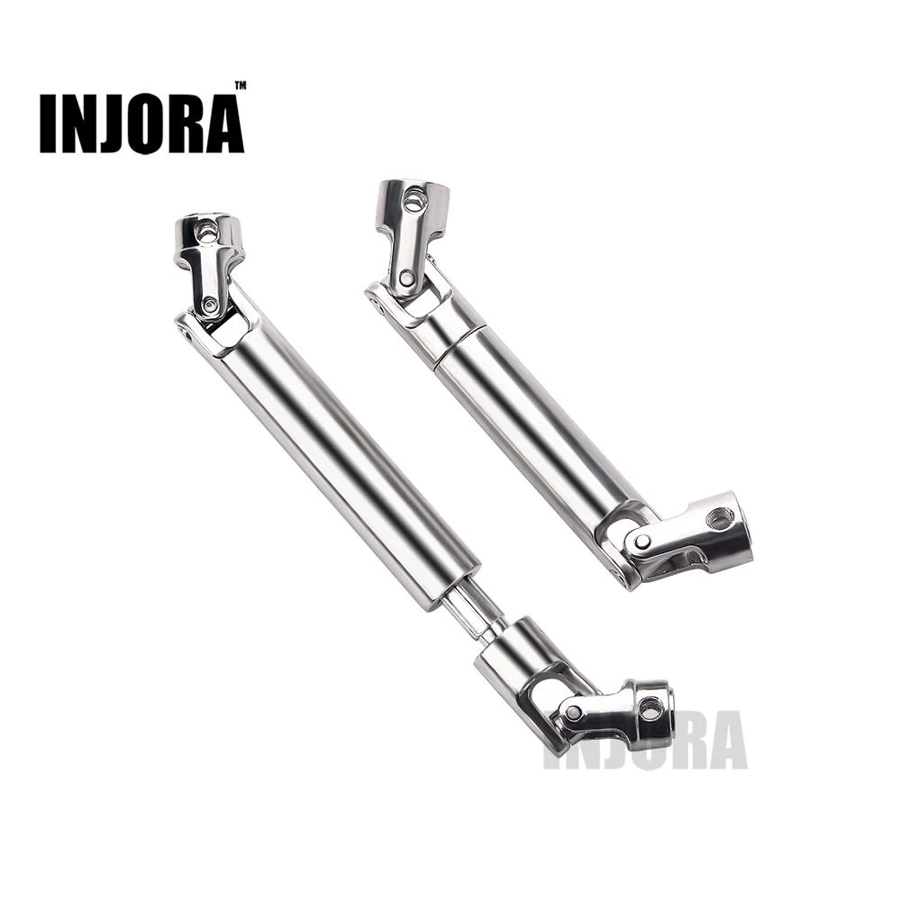 INJORA 2Pcs 90-115mm 110-155mm Steel CVD Universal Joint Drive Shaft for 1/10 RC Rock Crawler Car Axial SCX10 D90