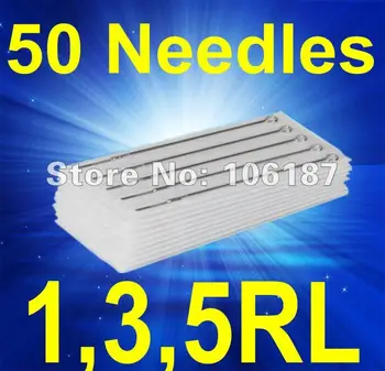

Retail Tattoo Needles Size 1,3,5RL Assorted Size 50Pcs Sterilized Tattoo Needles Supply