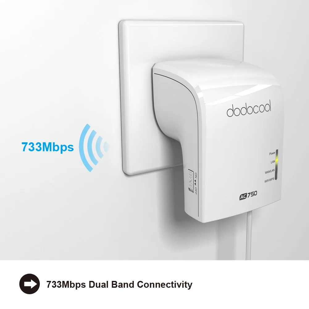 Wi Fi репитер dodocool AC750 точка доступа AP режим 2 4/5 ГГц двухдиапазонный беспроводной