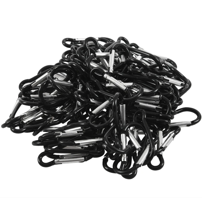 

Carabiner Clip Lock Hook Keychain Black Small 100pcs