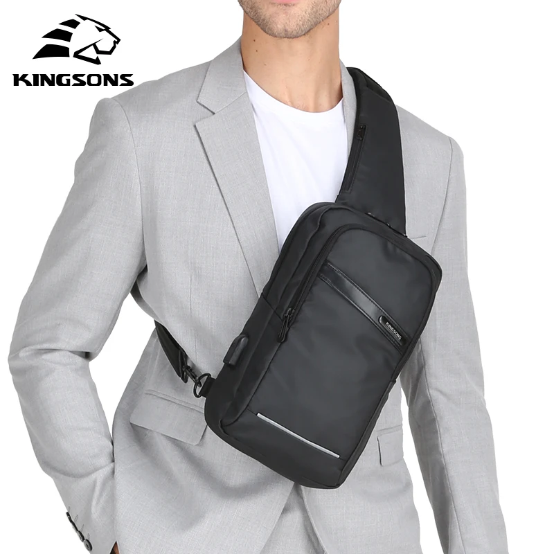 Kingsons, Мужская нагрудная сумка, мужские сумки Crossbady, один наплечный ремень, рюкзак, бизнес, путешествия, повседневные сумки