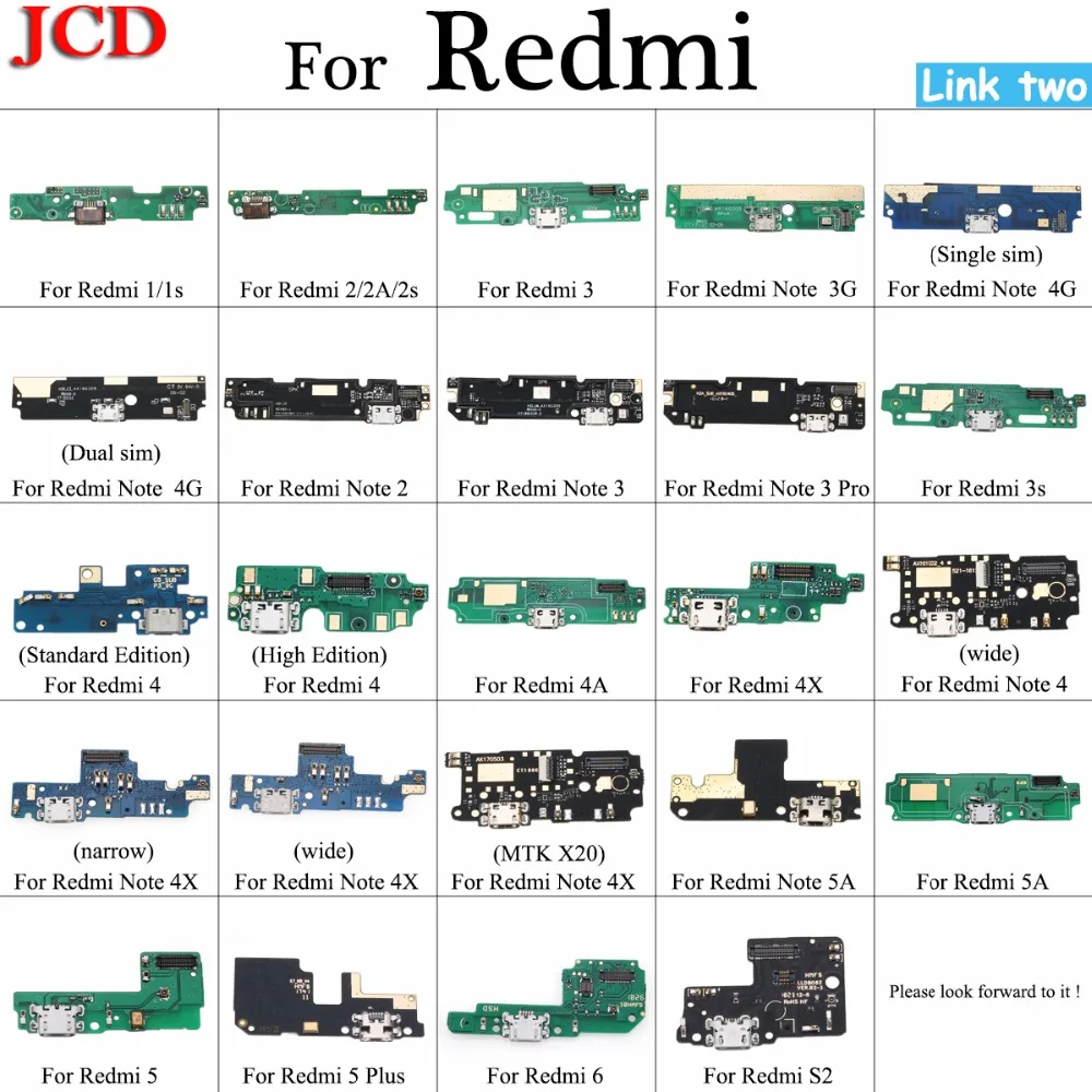 JCD Micro док-станция Соединительная Плата usb зарядный порт гибкий кабель для Xiaomi для Redmi 1 2 3 3s 4 4X 4A Note 2 3/3Pro Замена