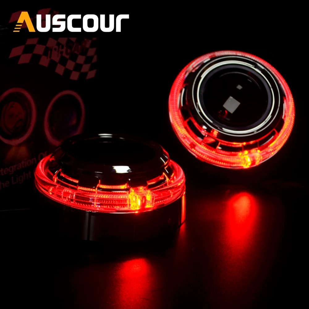 

2.5 3.0 inch RGB bluetooth led angel eyes shrouds Muti color for bixenon projector lens koito h4 h1 q5 for toyota bmw ford car