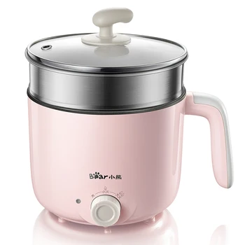 

Mini 1.2L Electric Skillet Noodles Rice Cooker Thermal Insulation Cooking Pot Pan Food Container Electric Heating Lunchbox 220V