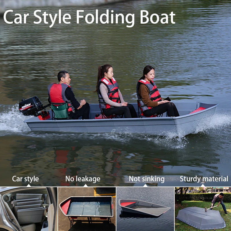 1.2/1.7/2.3/2.8/3.3/3.8M PPR Portable Boat Foldable Boat Car-mounted Combination Ship Folding Plastic Splicing Fishing Boat