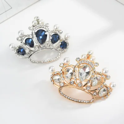

Blue Crystal Brooches and Pins Brand New Crown Brooch High Quality for Women Fashion Gift 2019