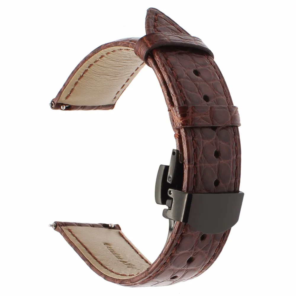 Ремешок из натуральной кожи аллигатора для часов Diesel Fossil Timex Armani CK DW