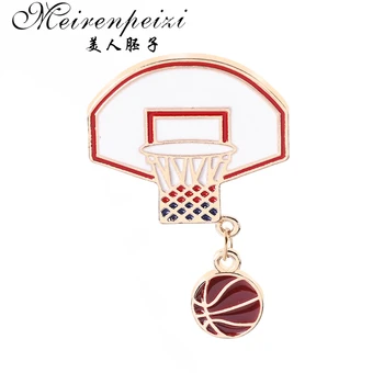 

Meirenpeizi Pins and brooches Basketball love fans Basketball stand Enamel pins Badges Lapel pins Women Summer Beach Jewelry
