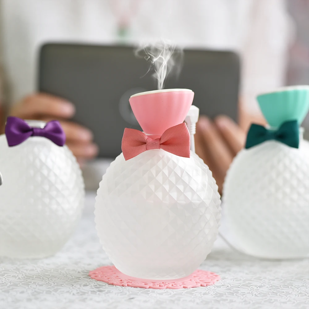 

GXZ Crystal Bottle USB Humidifier 300ml Ultrasonic Aroma Diffuser Mist Maker Mini Home Cute Cartoon Air Purifier