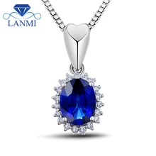 Фантастические Красота Свадебные Сапфир кулон 18kt белое золото бриллиант Dia Великолепная ювелирные изделия