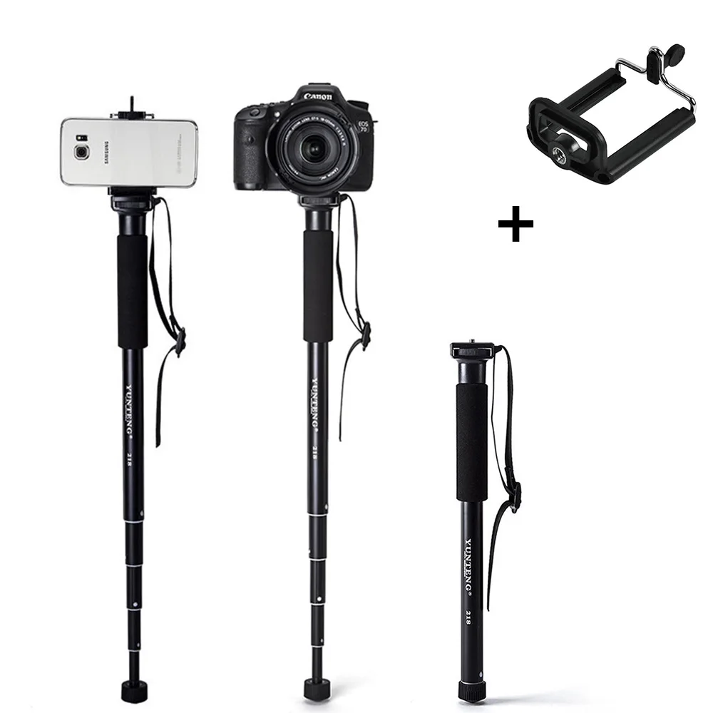 

High quality aluminum alloy monopod for DLSR camera extendable selfie stick for Iphone Huawei Samsung xiaomi +phone holder