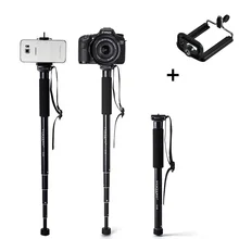 High quality aluminum alloy monopod for DLSR camera extendable selfie stick for Iphone Huawei Samsung xiaomi +phone holder