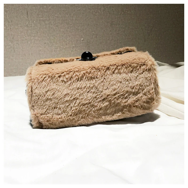 Winter Women New Hairy Bag Tote Shoulder Satchel Bags Korean Small Square Broadband Turn Lock Warm Plush Sweet for Girls SS3507 (22)