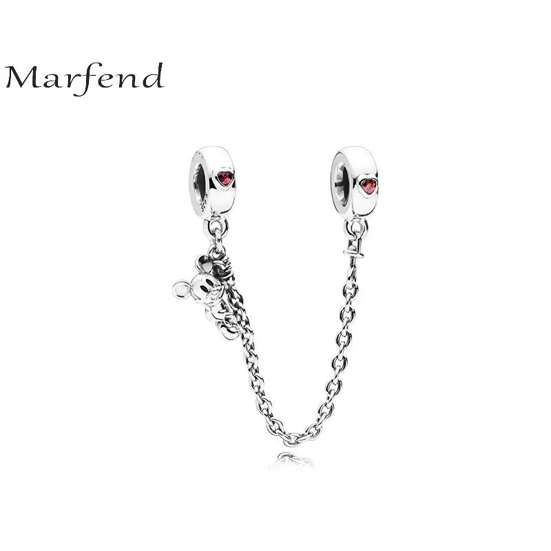 

Marfend Authentic 925 Sterling Safety Chain fit Marfend Bracelet CLIMBING Mouse SAFETY CHAIN Bead Charm DIY Jewelry