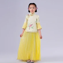 Новое поступление 6 Цвет детей китайский костюм Hanfu детская одежда костюм династии Тан платье на костюмированную вечеринку