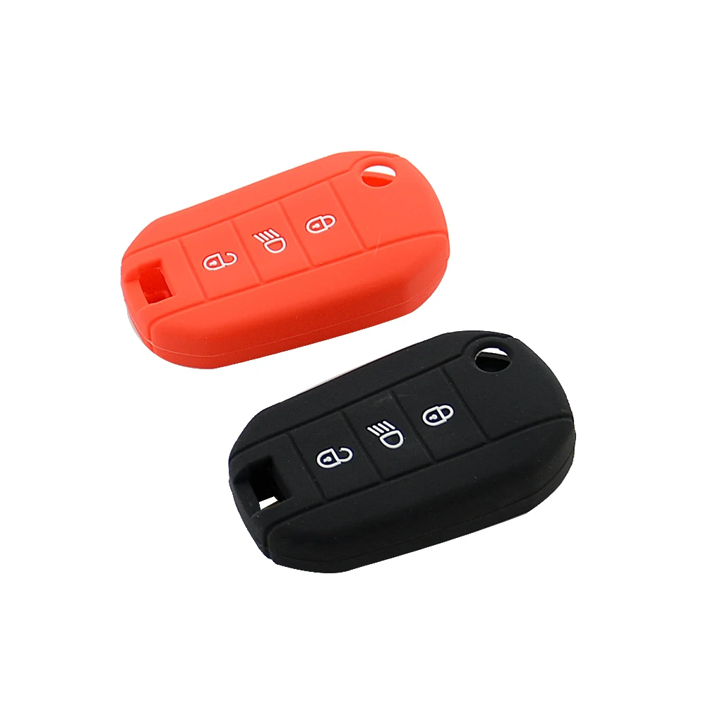 silicone 3 buttons car key cover for peugeot 4