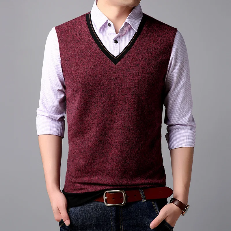 2018 Autumn New Fashion Men's Shirt False Two Cotton Men's Shirt