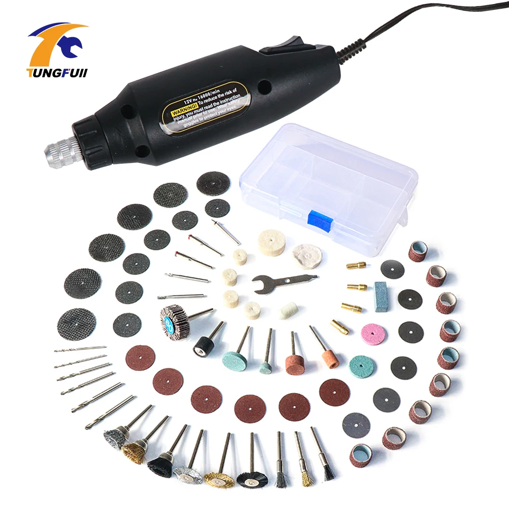 Tungfull Mini Electric Drill Accessories Nail Shaping Tools Carving