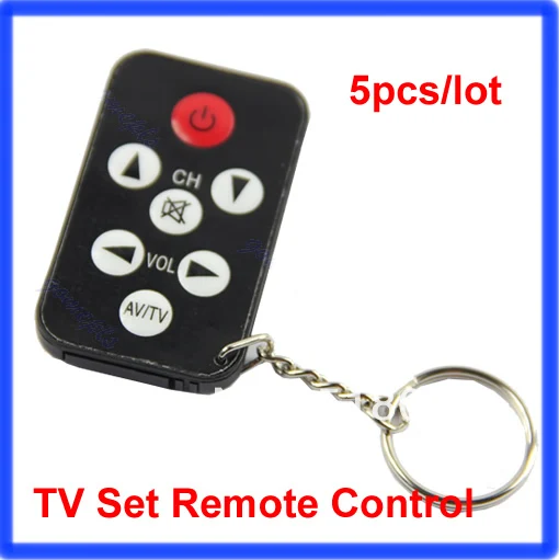 

P80 5pcs/lot Black Universal Infrared IR Mini TV Remote Control Keychain Key Ring 7 Keys