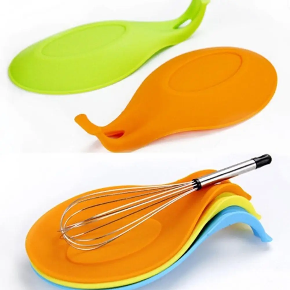 

NEW Durable Silicone Spoon Rest Pad Food Grade Silicone Spoon Put Mat Device