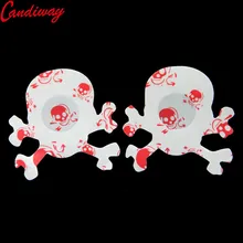 Красный череп дизайн сексуальный женский клейкий груди наклейки сердце Череп Звезды формы клей молочная паста Эротическое белье наклейки на соски под лифчик