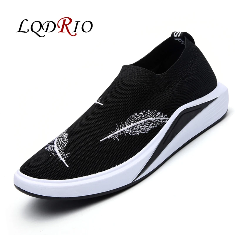 Мужская обувь Tenis masculino adulto мужские черный белый цвет без шнуровки для мужчин 2017