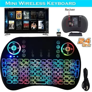 

2.4G Wireless Mini Keyboard 7 Color Backlit Game Keyboards 92 Keys For Xbox TV Box PC Laptop