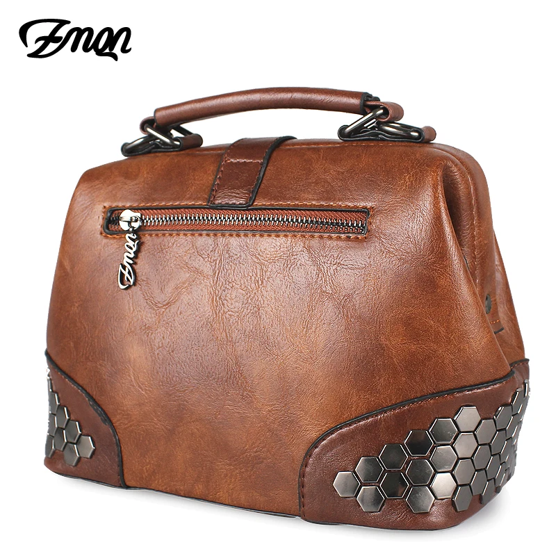 ZMQN حقائب للنساء حقيبة كتف الإناث 2019 خمر رخيصة المرأة حقيبة يد سيدة صغيرة Crossbody حقائب جلدية برشام الطبيب حقيبة C229