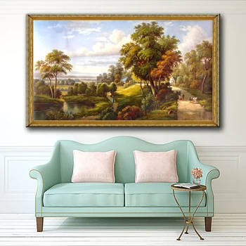 

classical farmer cow county house landscape canvas printings oil painting printed on canvas home wall art decoration pictures