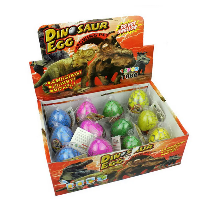 

Large Size 12pcs Magic Growing Dinosaur Eggs Toy For Kids Gifts Baby Water Hatching Inflation Novelty Gag Toys For Children