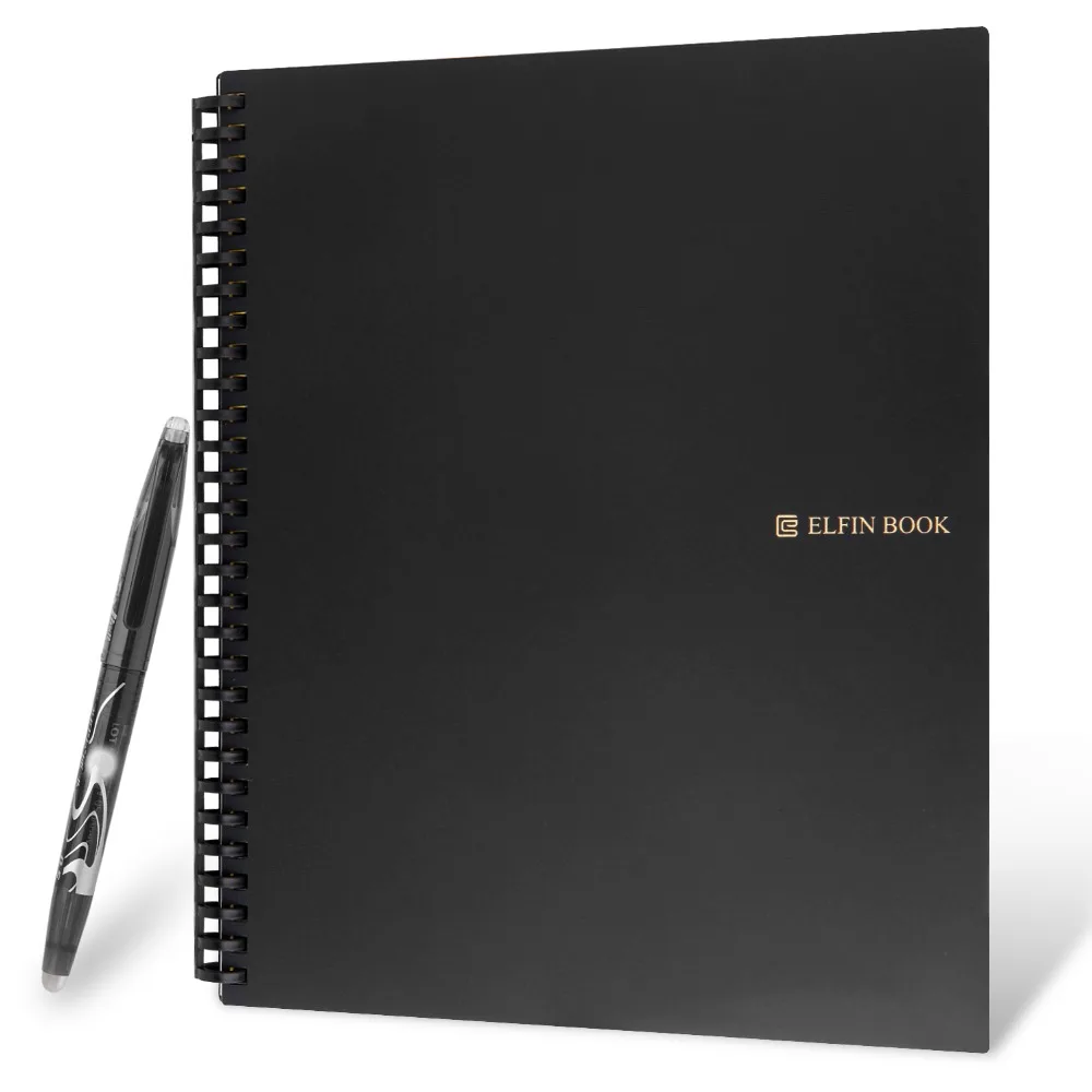 

Elfinbook 2.0 Smart Reusable Erasable Notebook Microwave Wave Cloud Erase Notepad Note Pad Lined With Pen