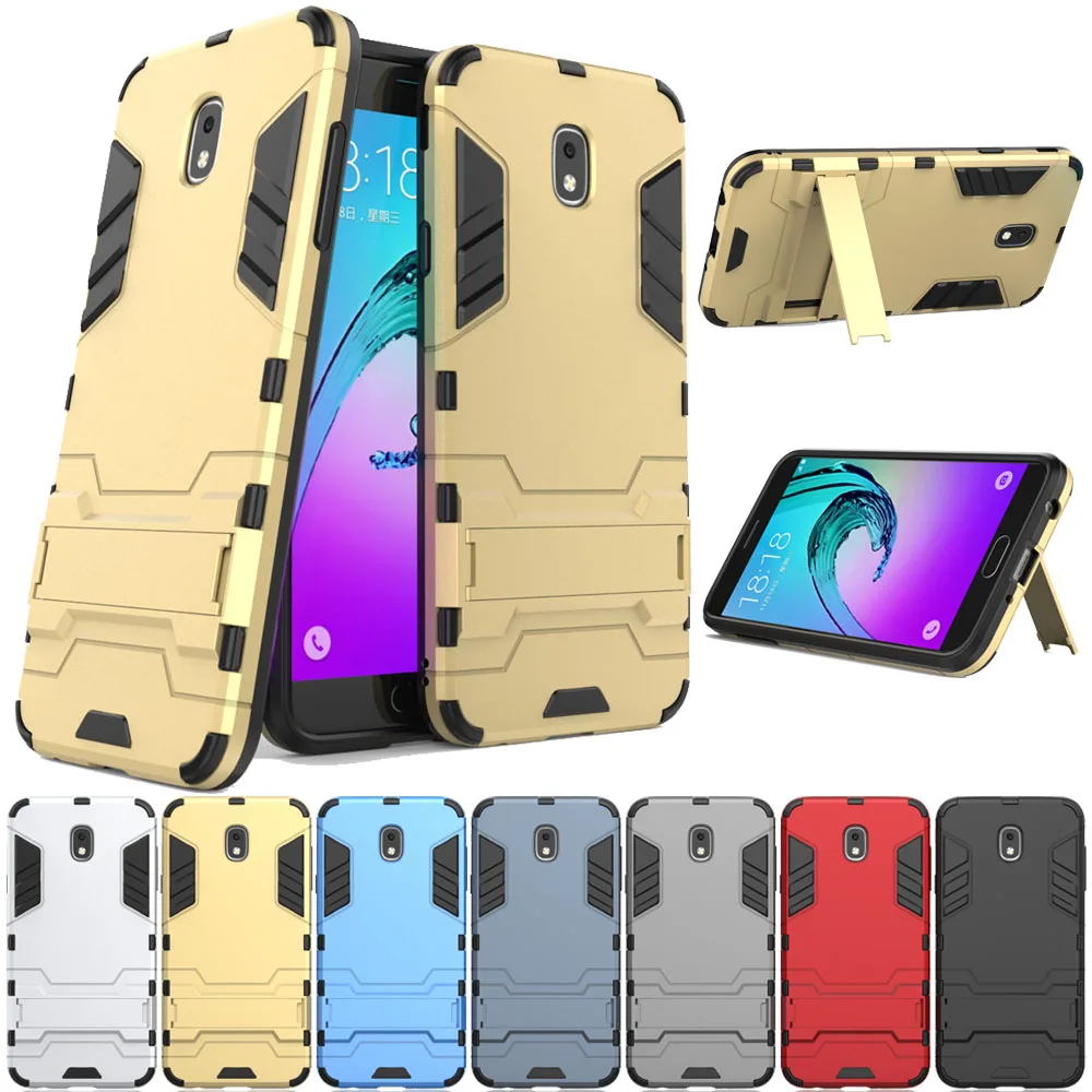 Двухслойный защитный чехол с подставкой противоударный для Samsung Galaxy J7 2018/J7 Refine/J7