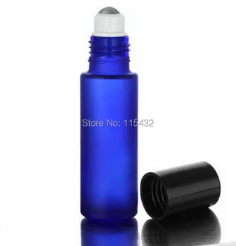 

Frosted 10ml cobalt blue Thick Glass Roll On Essential Oils Bottle Aromatherapy + Metal Roller Ball 100PCS/LOT BY DHL Shipping