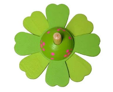 Детские развивающие деревянные игрушки, вращающиеся цветы, Детские деревянные игрушки для детей, волчок, развивающие интеллектуальные игрушки, Сенсорный подарок - Цвет: green