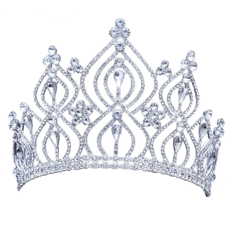 

New Silver Bridal Tiaras Crowns Crystal Rhinestone Headdress Pageant Bridal Wedding Accessories Wedding Headpiece Tiara