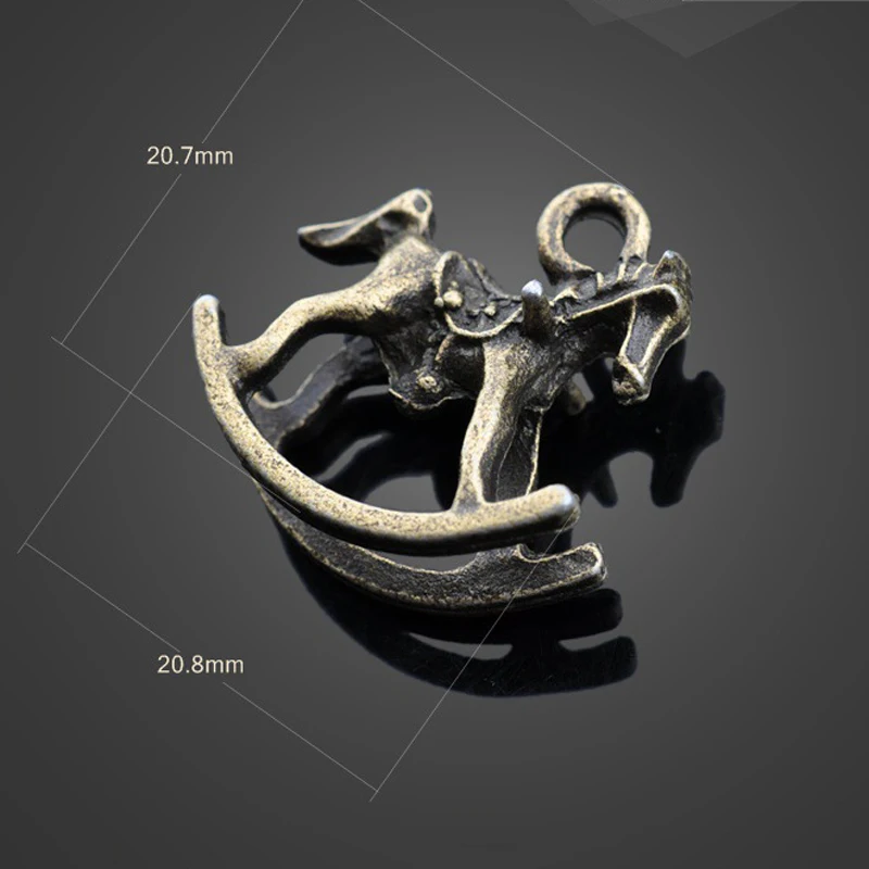 10pcs Antique Bronze Charm Little Rocking Horse Charm Jewelry