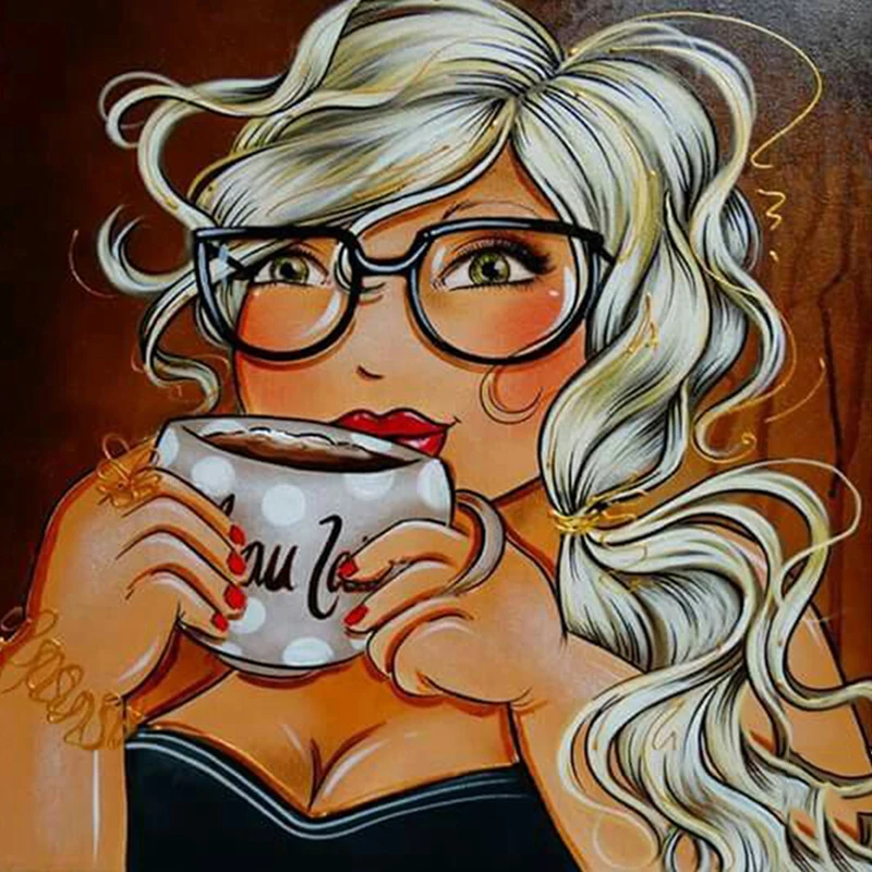 Full SquareRound Drill 5D DIY Diamond Painting Cartoon girl 3D Embroidery Cross Stitch Mosaic Home Decor