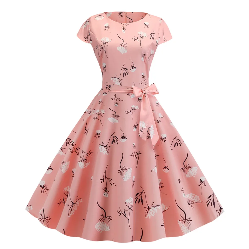 

Vestidos Women Summer Floral Print Dress Sleeveless Women Vintage Bodycon Style Short Beach Evening Party Prom Swing Dresses BB4