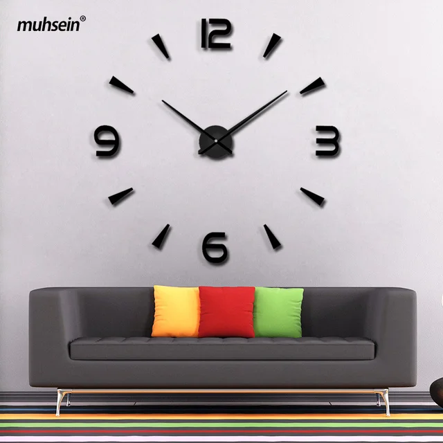 2019 New High Quality 3D Wall Stickers saat Creative Fashion Living Room Clocks Home Decoration Large Wall Clock duvar saat