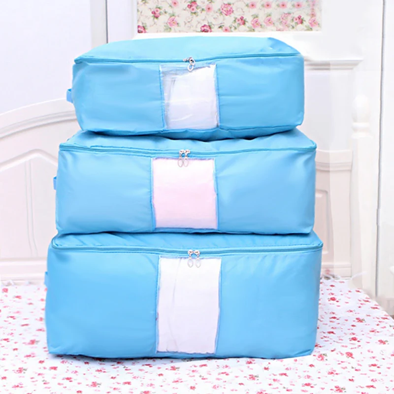 Oxford Cloth Quilt Storage Bag For Blanket Pillow Storage Box Home