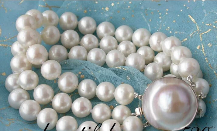 z2039 3row 10mm round white fw pearl bracelet mabe silver clasp @^Noble style Natural Fine jewe SHIPPING new >>> -Top quality fr z2039 3row 10mm round white fw pearl bracelet mabe silver clasp @^Noble style Natural Fine jewe SHIPPING new >>> -Top quality fr