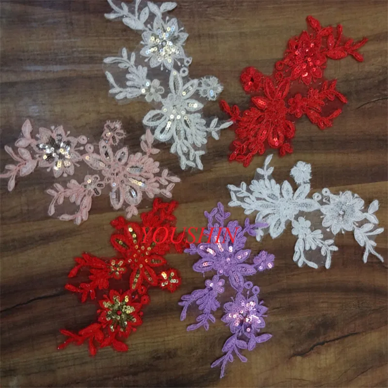 2 пары/4 шт. 22X 12 см изящные украшения для свадебной вуали Кружевная аппликация с