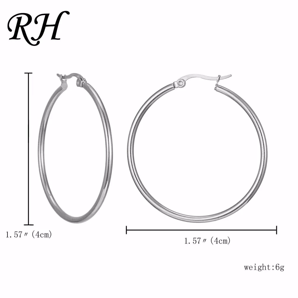 Большие гладкие круглые серьги-кольца для женщин, серьги гиперболы из нержавеющей стали, большие круглые серьги-кольца, ювелирные изделия