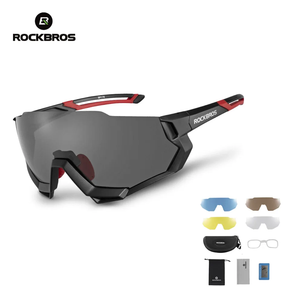 RockBros Photochromatic Cycling Glasses Full Frame Sports Sunglasses Goggles