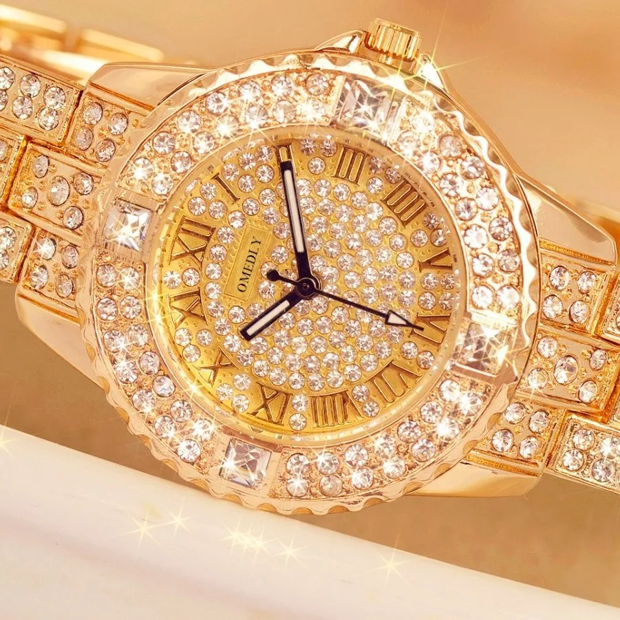 

Omedly hot models AliExpress stars steel belt square crystal watch diamond set full of crystals WOMEN'S watch fashion watch