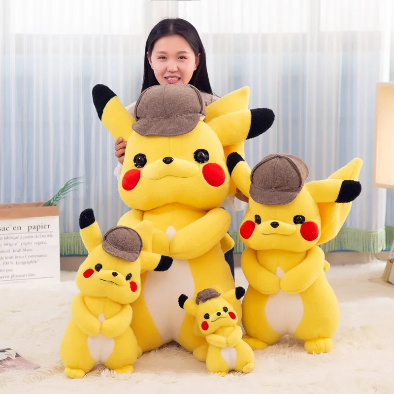 

25-50cm Detective Pikachu Plush Toy High Quality Cute Anime Plush Toys Children's Gift Toy